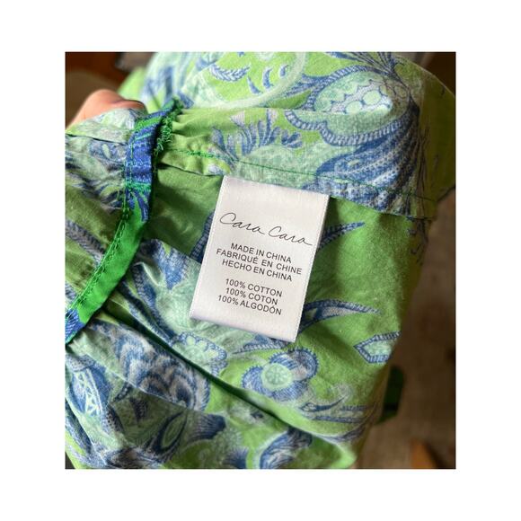 Cara Cara Tisbury Midi Skirt Size 4 Green Bird Jacobean - Picture 3 of 7